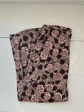 Toad&Co Plum, Lilac and Cream Floral Wide-Leg Pants